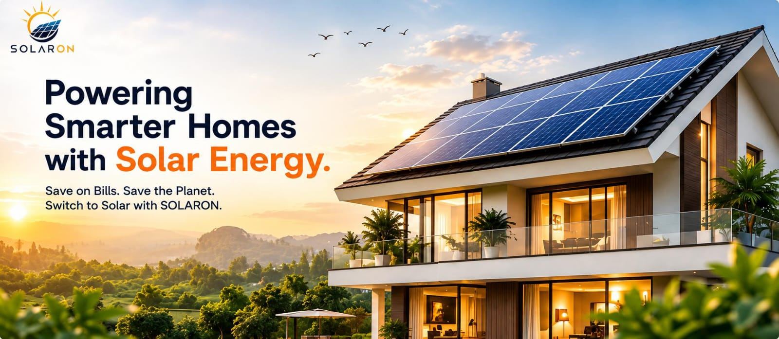 Solaron — rooftop solar panels on a home